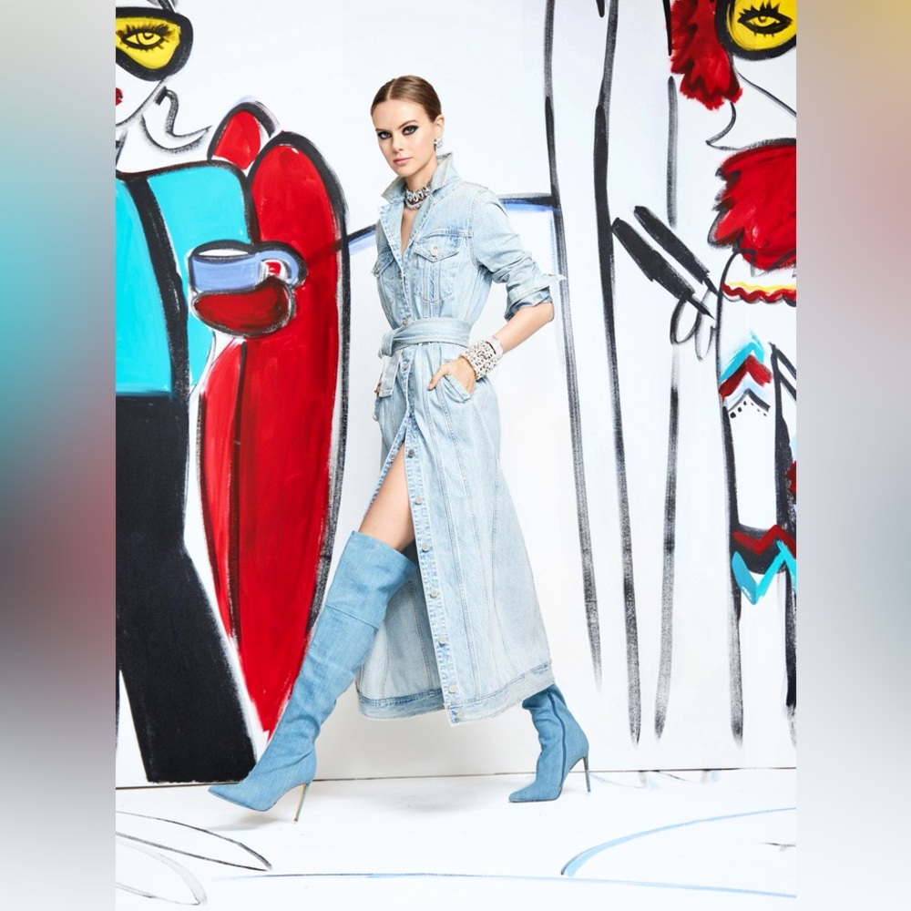 Alice + Olivia DAREN MAXI DENIM JACKET